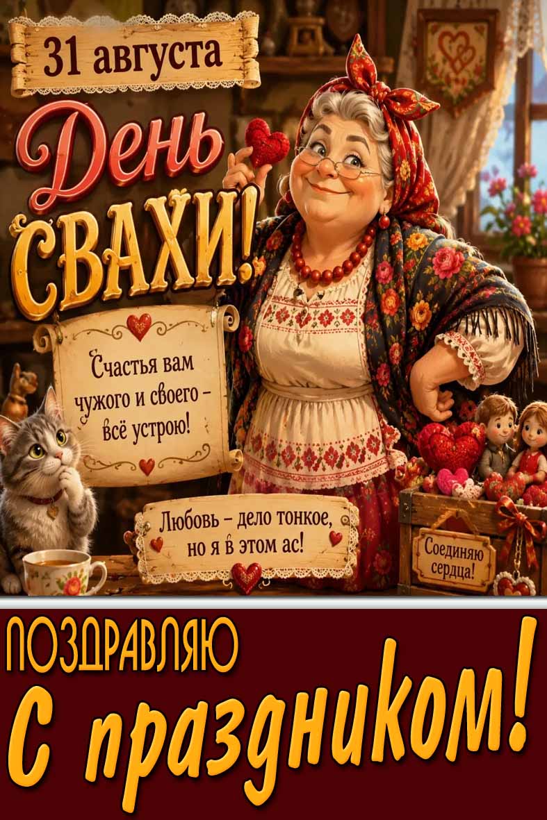 Красивая картинка 31 августа - день свахи! Поздравляю с праздником!