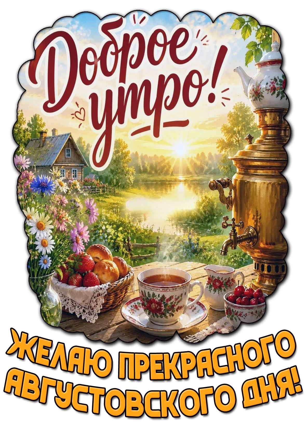 Красивая картинка "Доброе утро! Желаю прекрасного августовского дня!"