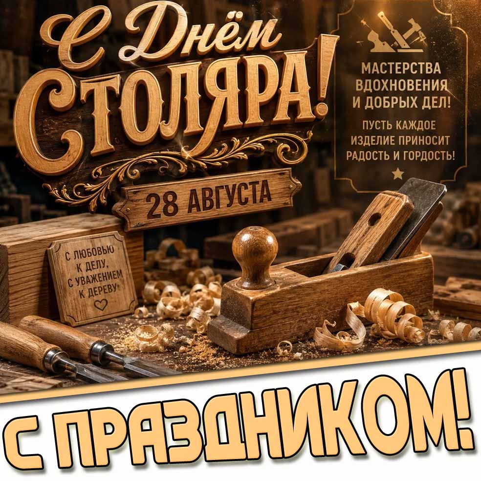 Красивая картинка с днём столяра! С праздником! - 28 августа