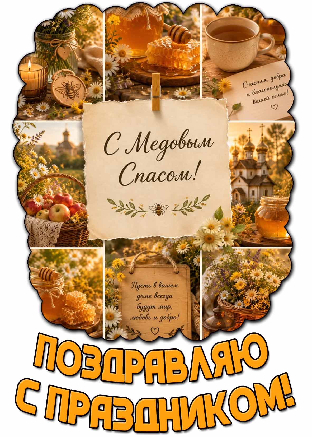Картинка "С Медовым Спасом! Счастья, добра и благополучия вашей семье! Поздравляю с праздником!"
