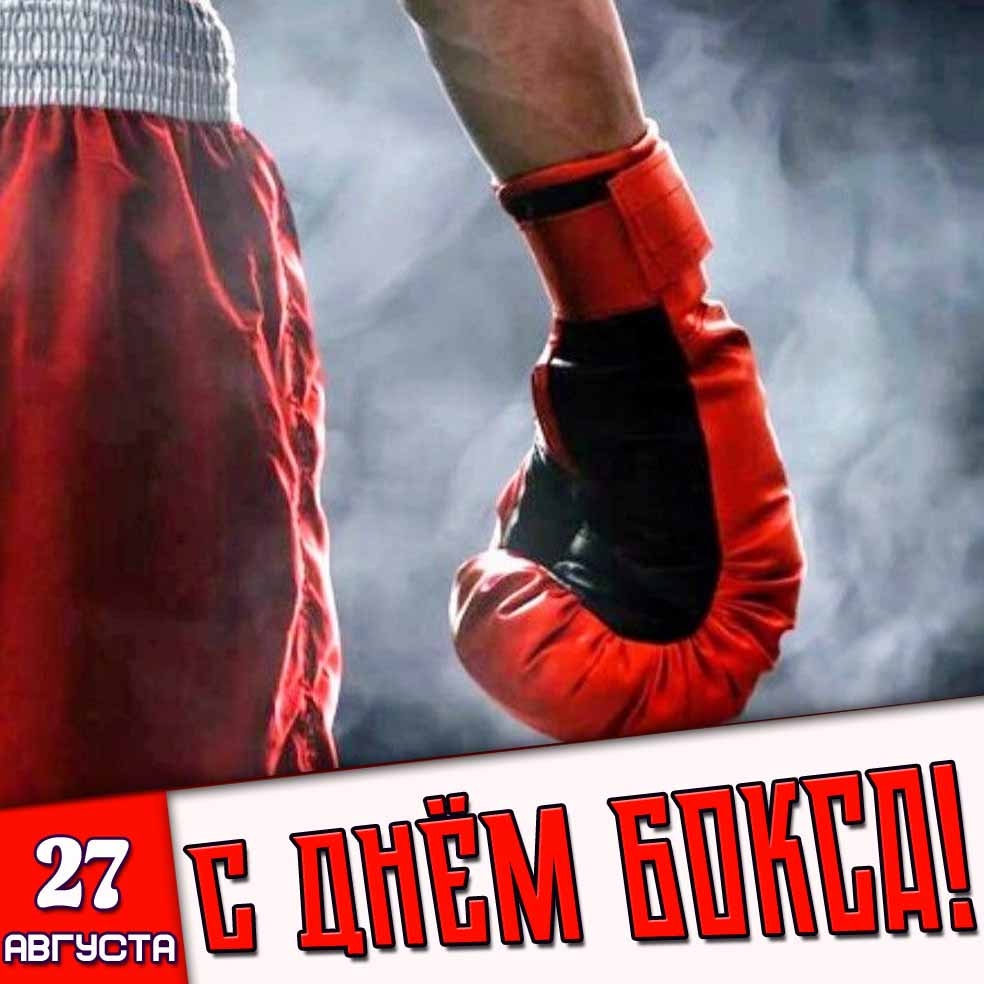 Открытка 27 августа - с днём бокса!
