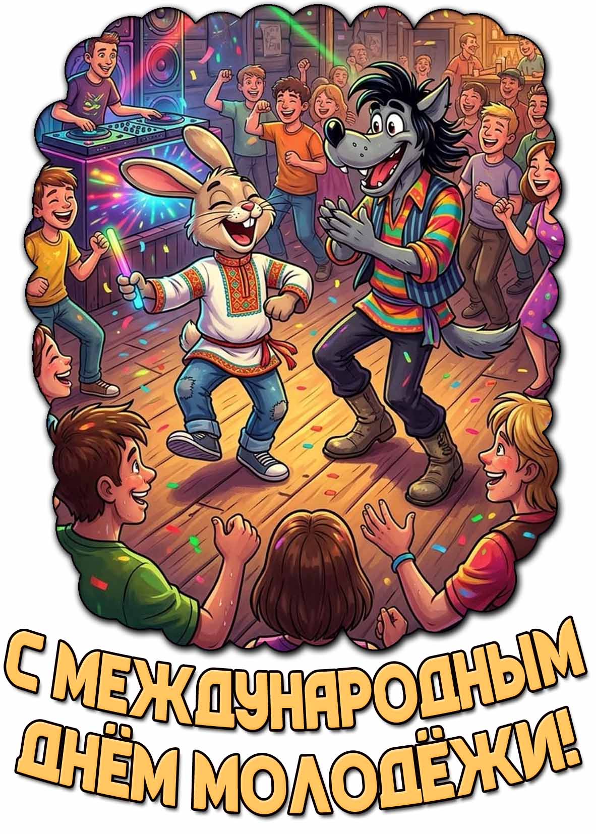 Прикольная открытка с Международным днём молодёжи