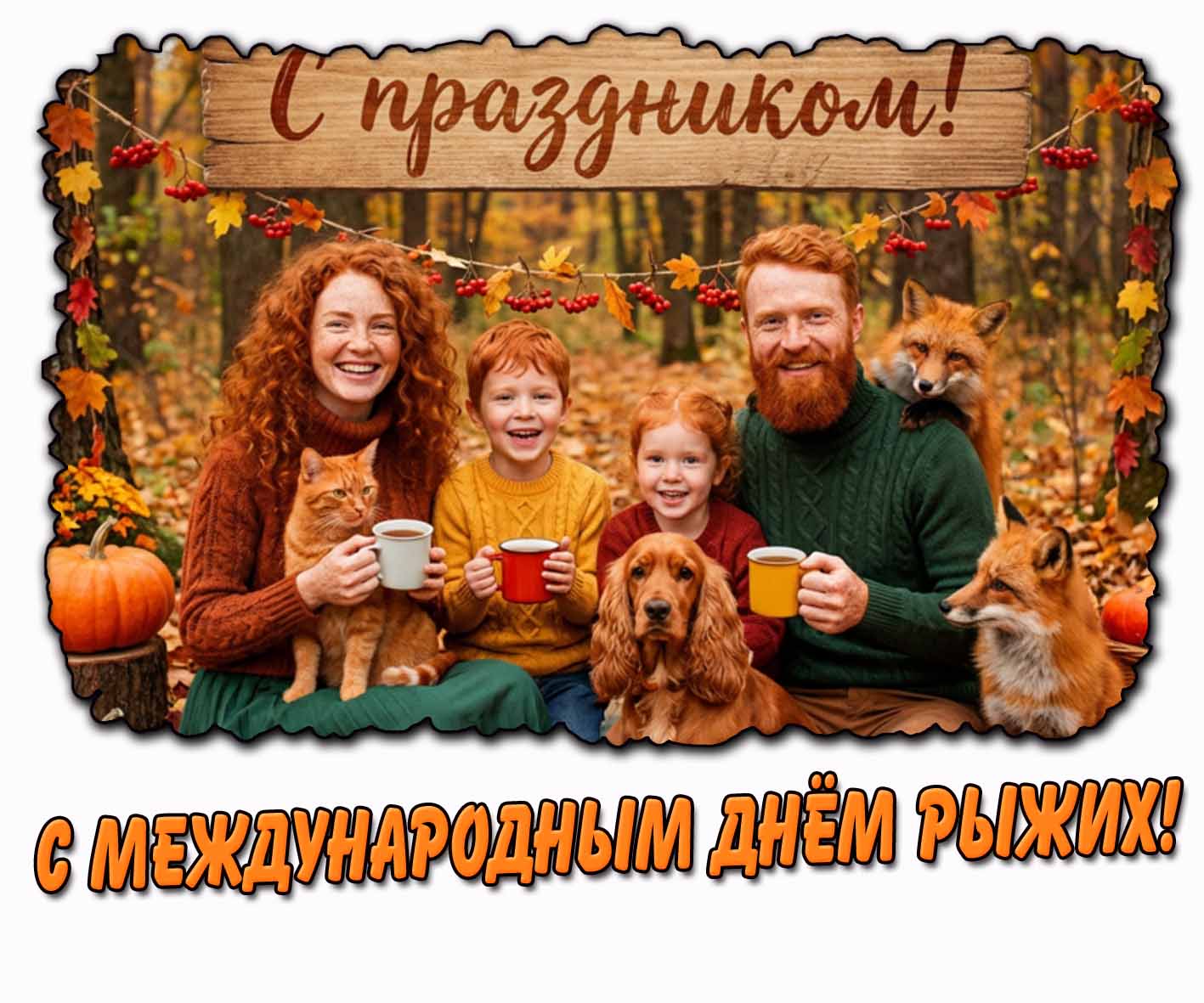 Открытка "С Международным днём рыжих! С праздником!"
