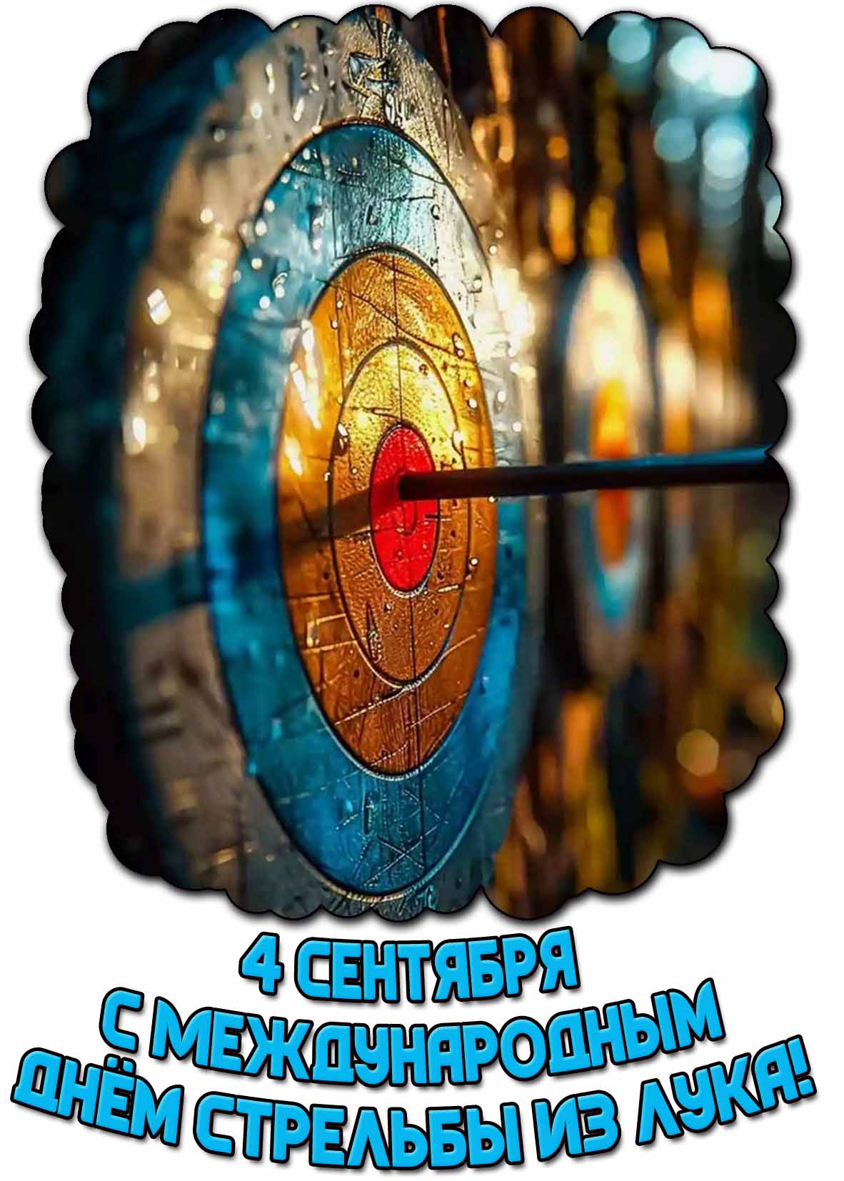 Красивая открытка с Международным днём стрельбы из лука - 4 сентября