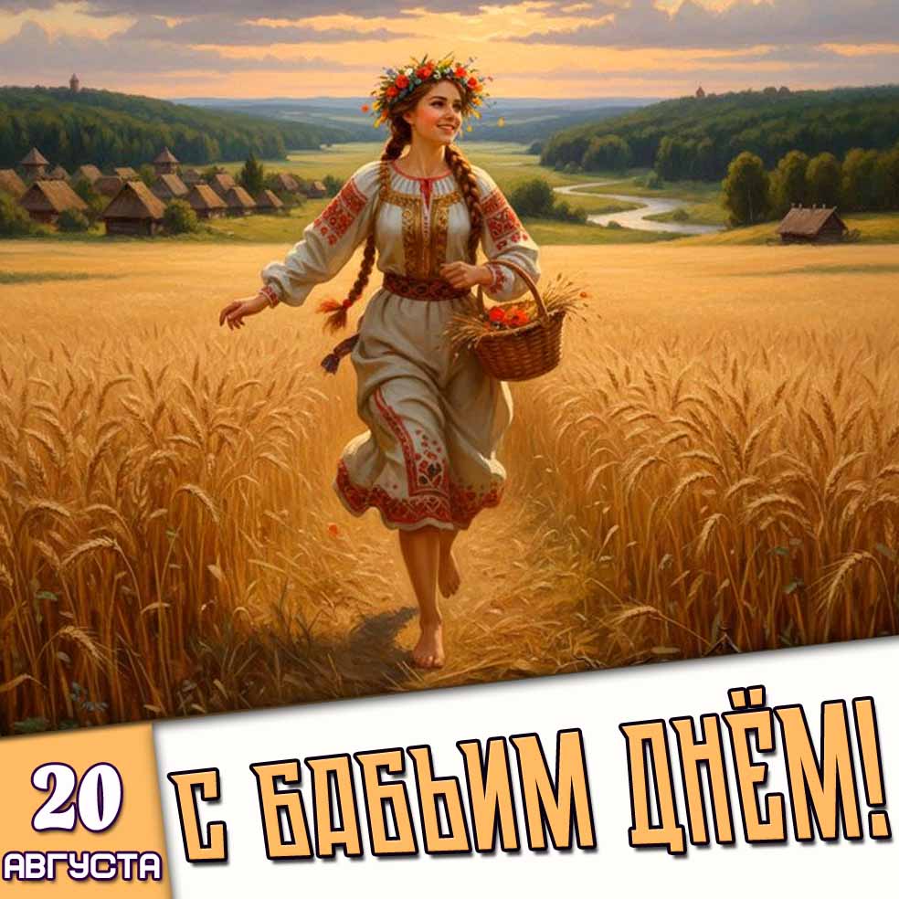Открытка 20 августа - с бабьим днём!