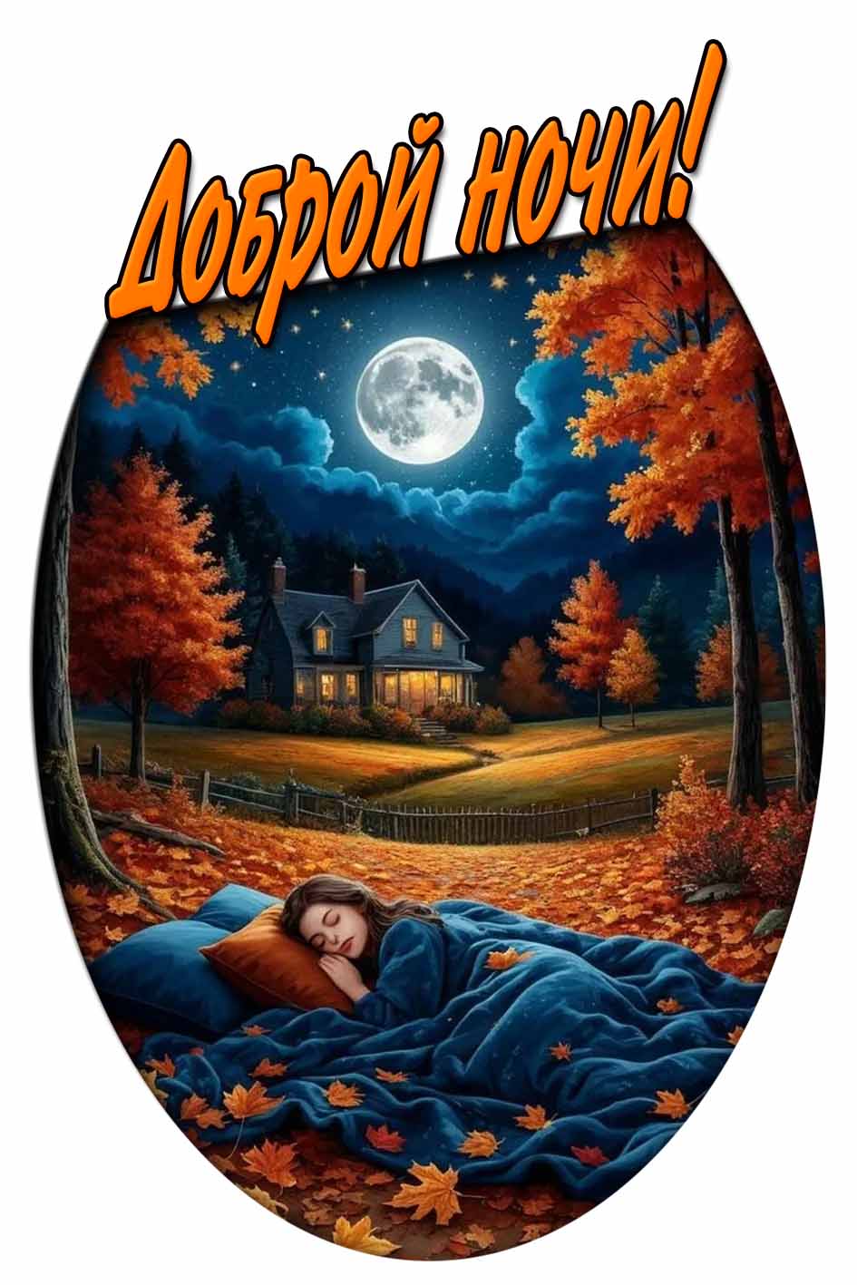 Доброй ночи! - осенняя картинка для девушки