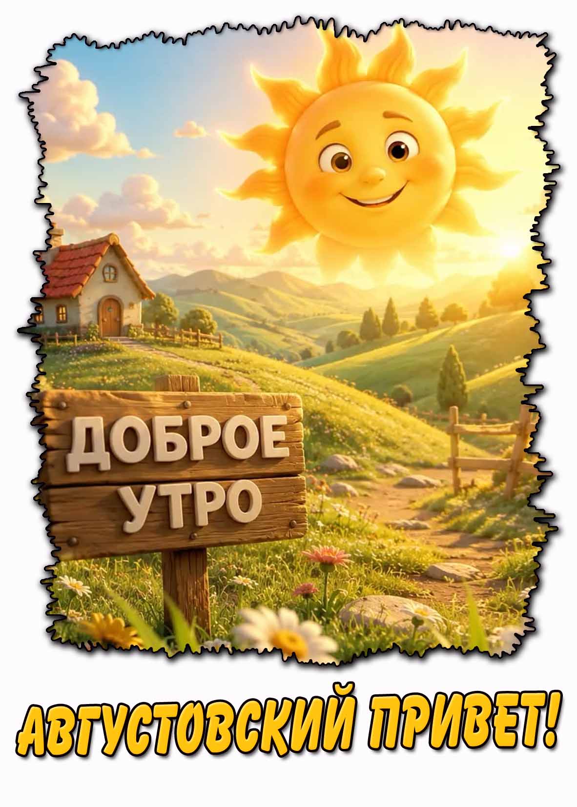 Открытка "Доброе утро! Августовский привет!"