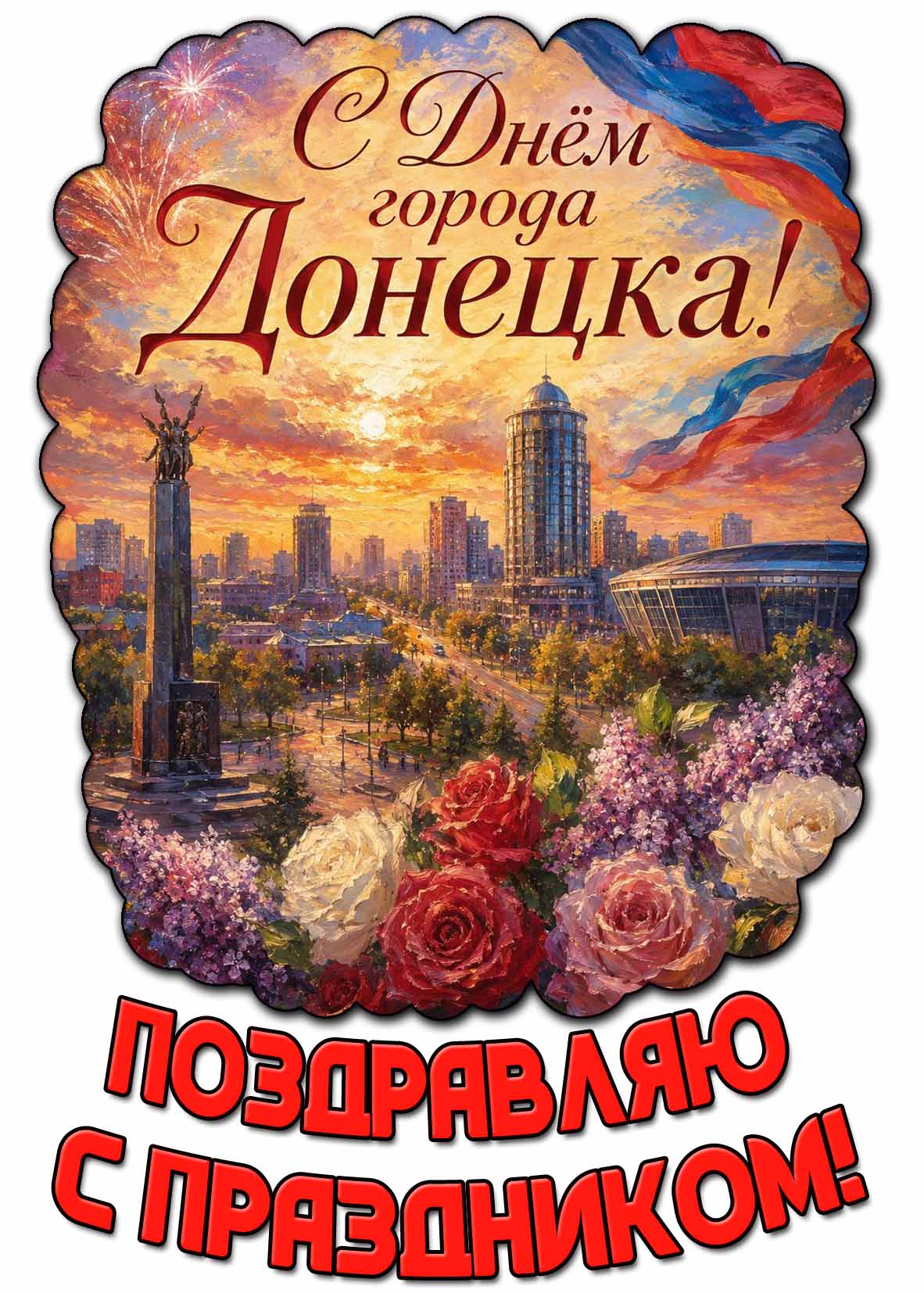 Открытка "С днём города Донецка! Поздравляю с праздником!"