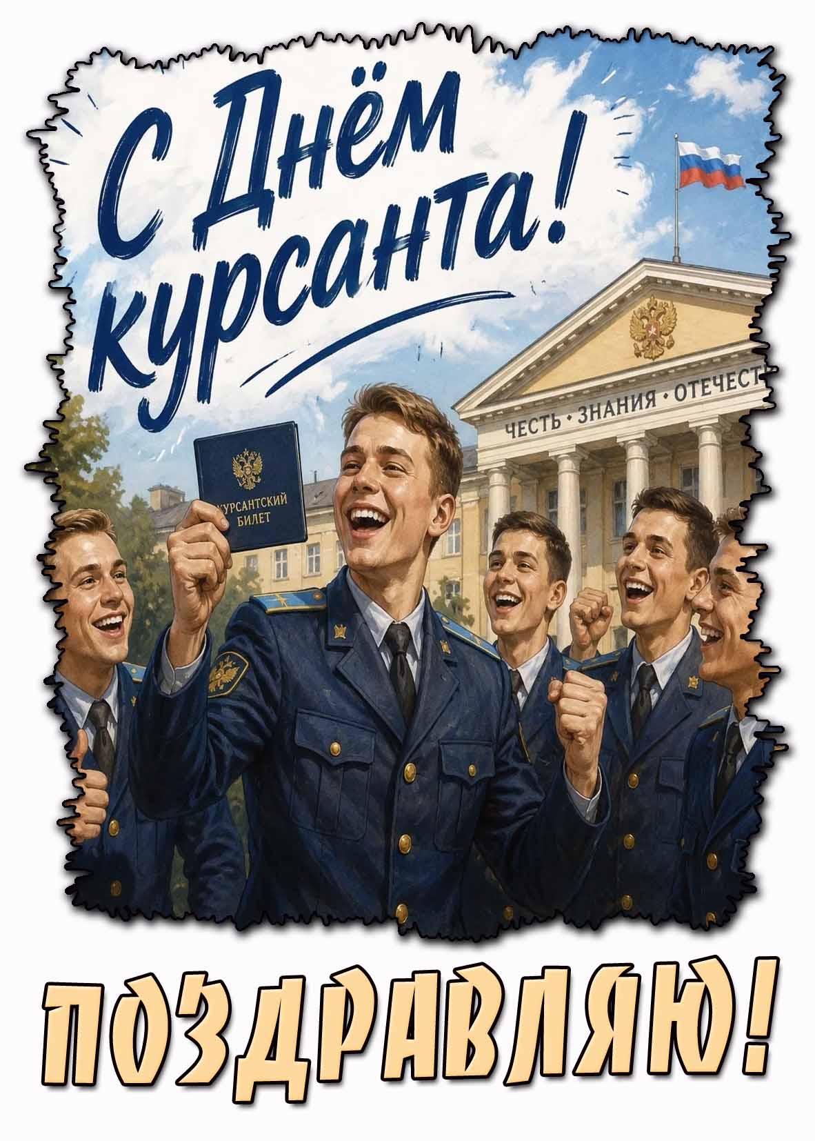 Открытка "С днём курсанта! Поздравляю!"