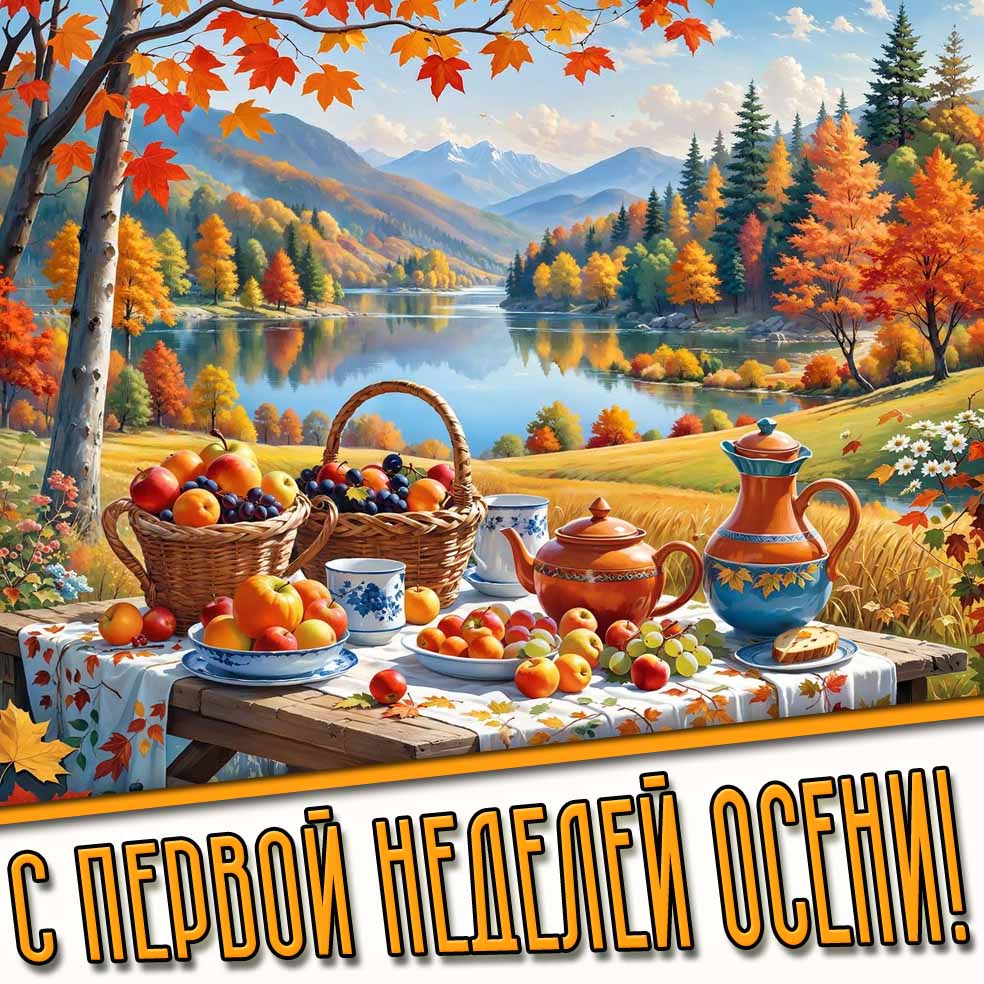 С первой неделей осени! - открытка с природой