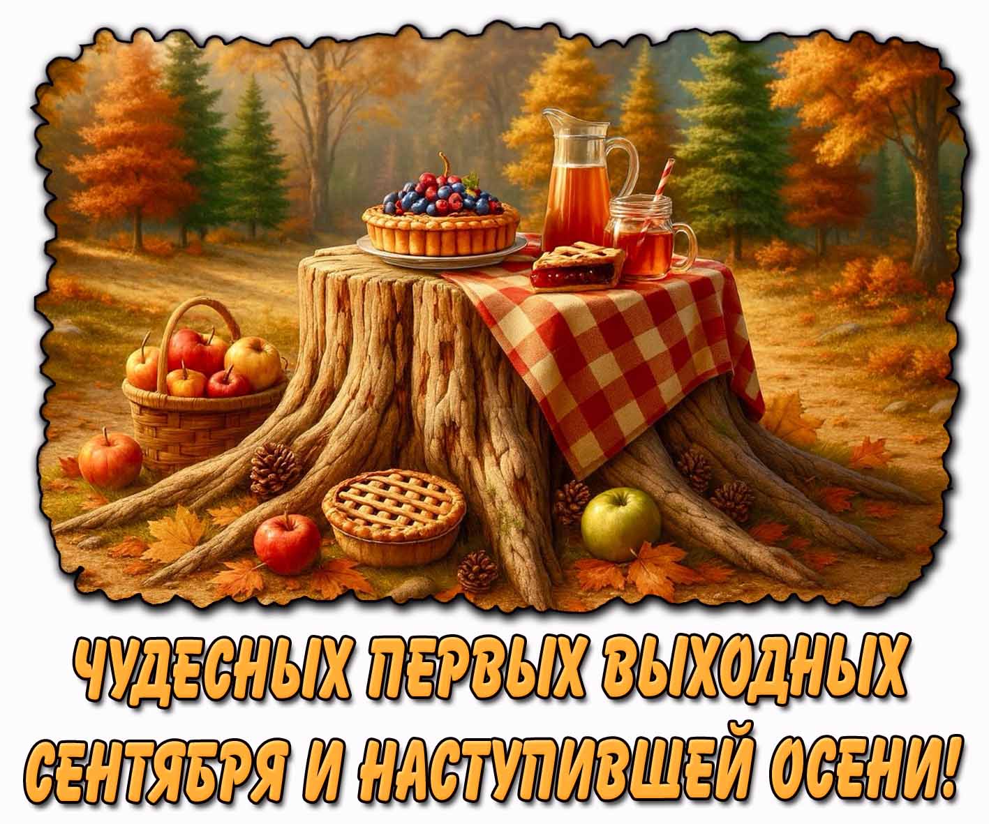 Картинка чудесных первых выходных сентября и наступившей осени
