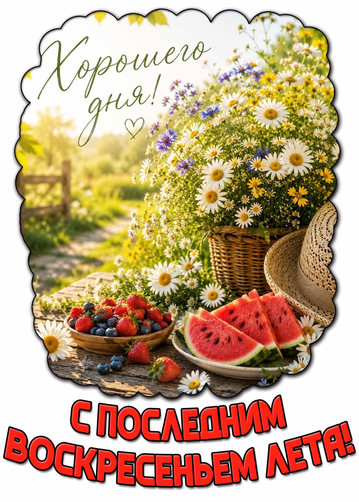 Картинка "С последним воскресеньем лета! Хорошего дня!"