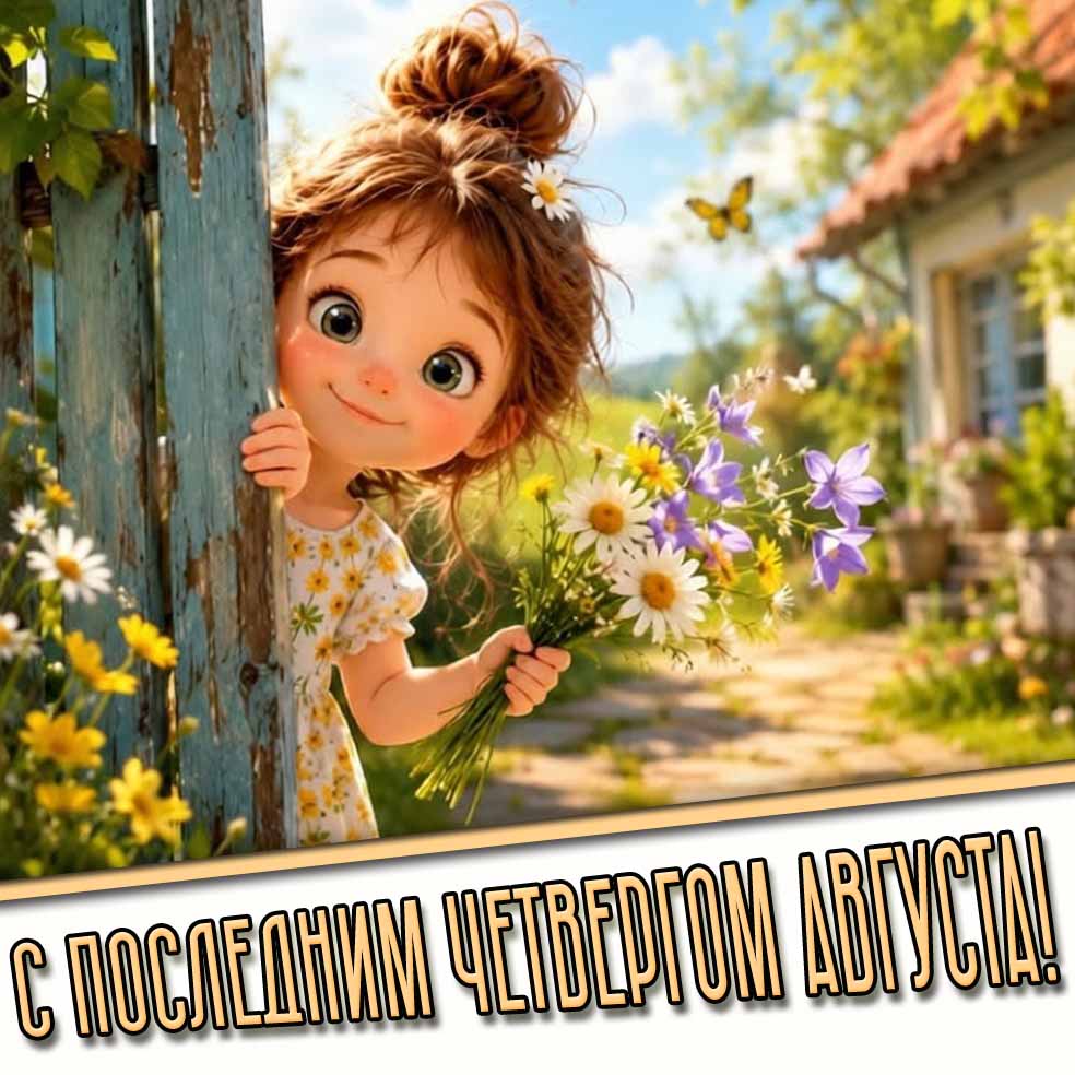 Открытка с последним четвергом августа