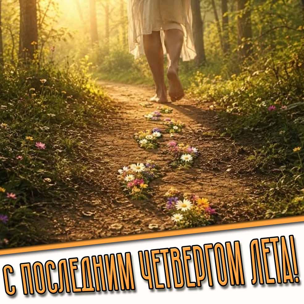 С последним четвергом лета! - креативная открытка