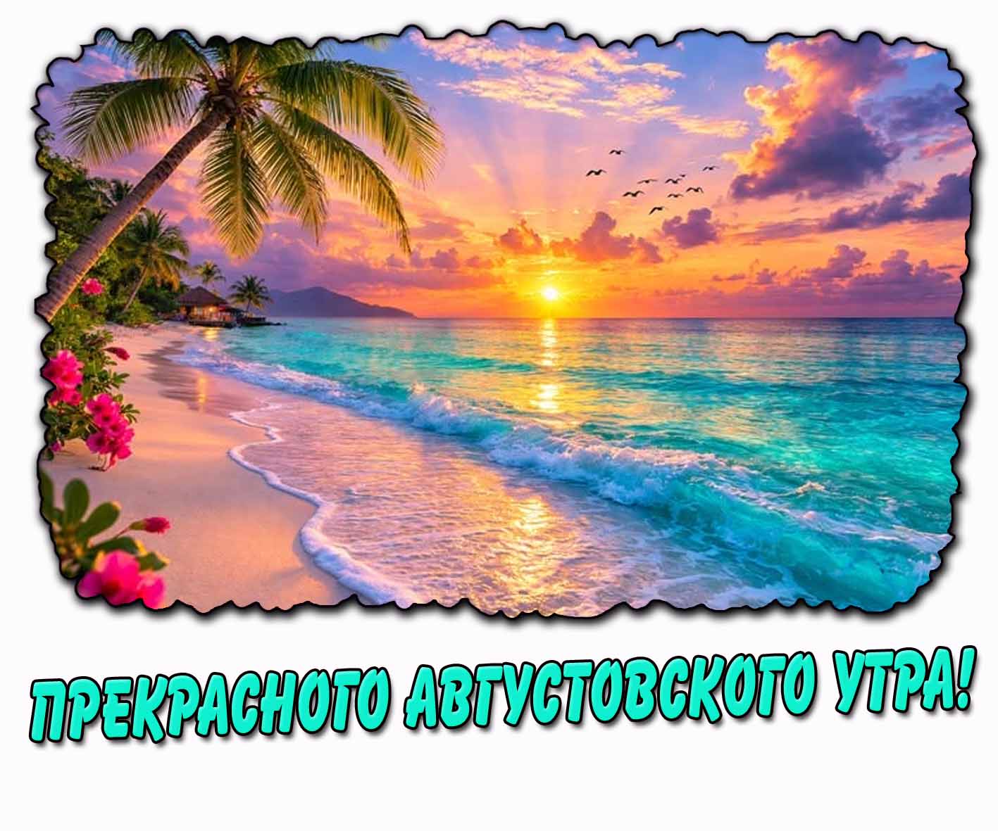 Прекрасного августовского утра! - открытка с морем