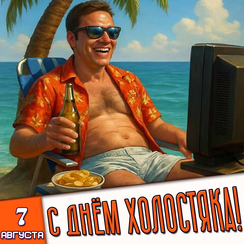 Прикольная картинка с днём холостяка - 7 августа