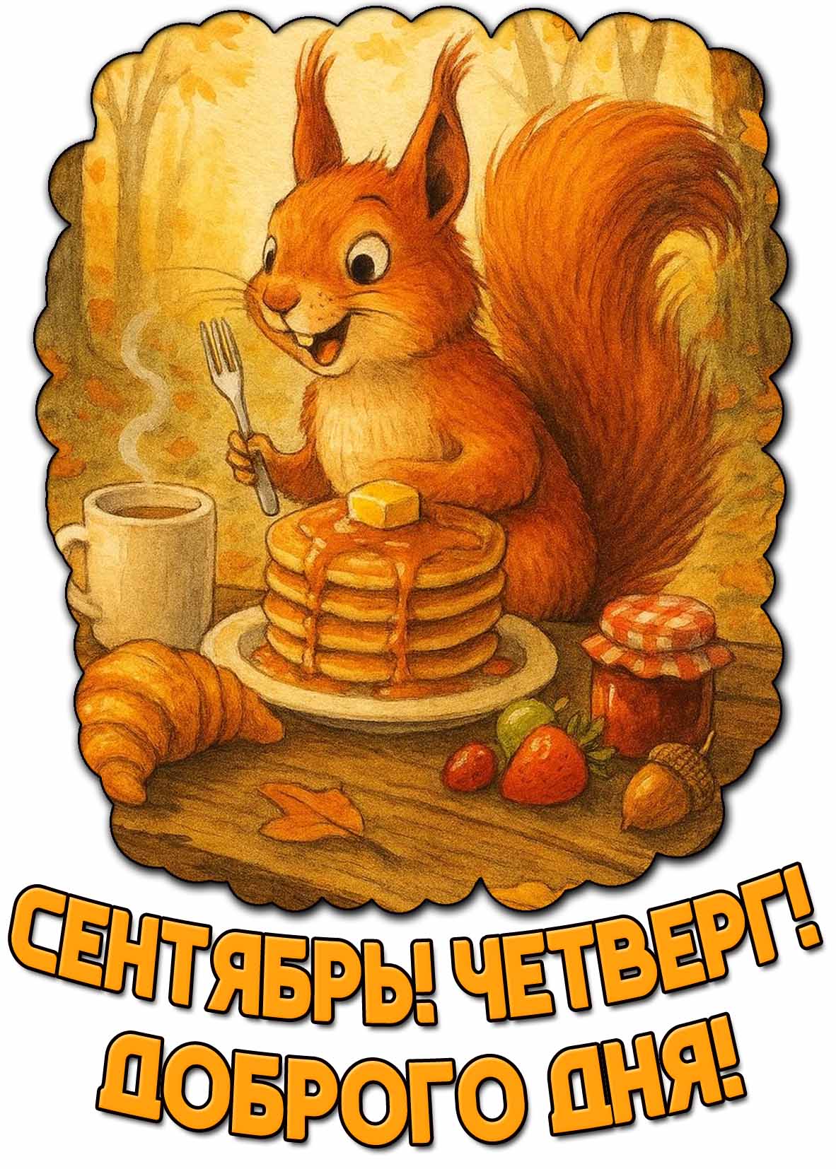 Прикольная картинка "Сентябрь! Четверг! Доброго дня!"
