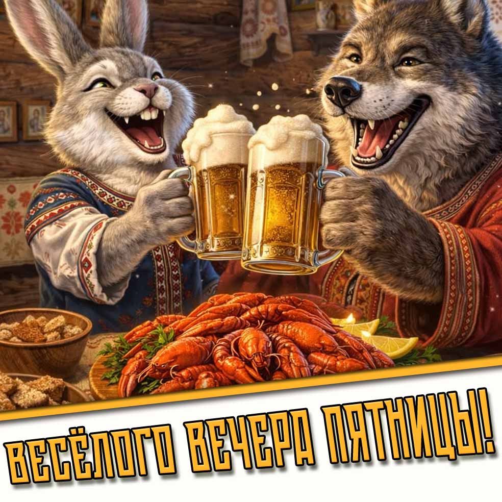Прикольная картинка "Весёлого вечера пятницы!"