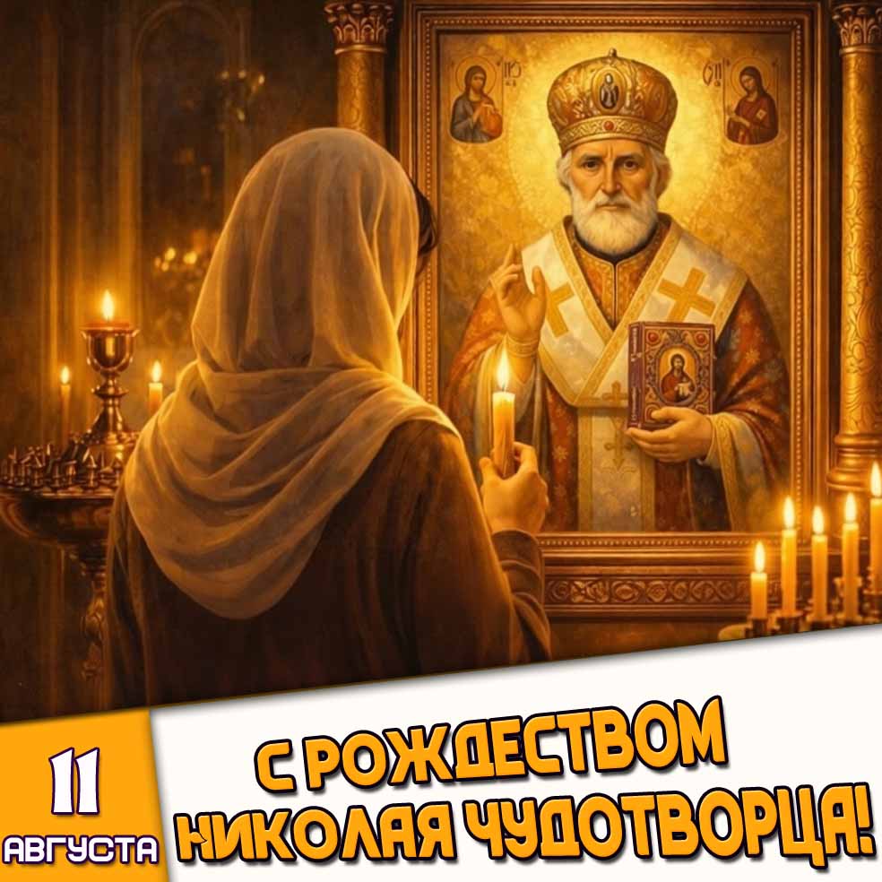 Картинка 11 августа - с Рождеством Николая Чудотворца!