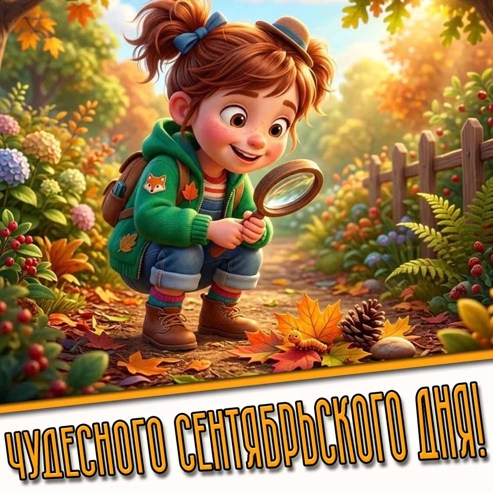 Чудесного сентябрьского дня! - картинка для девочки