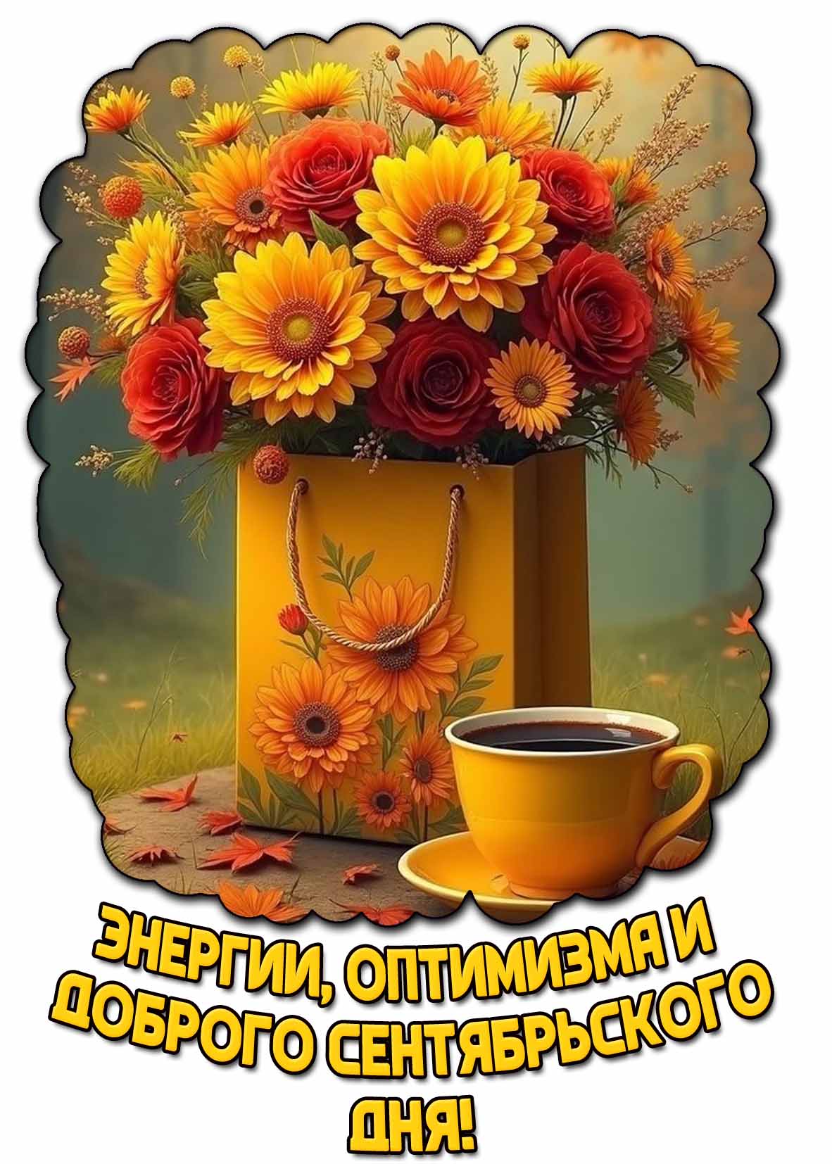 Открытка "Энергии, оптимизма и доброго сентябрьского дня!"