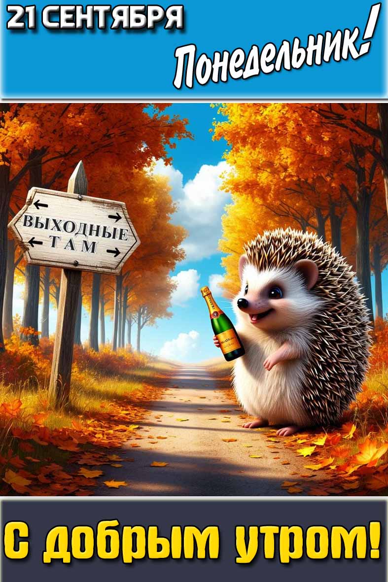 Картинка "21 сентября понедельник! С добрым утром!"