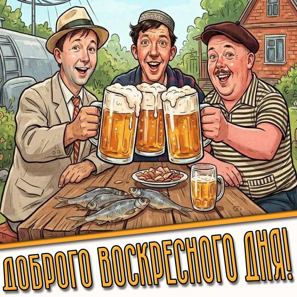 Смешная открытка "Доброго воскресного дня!"
