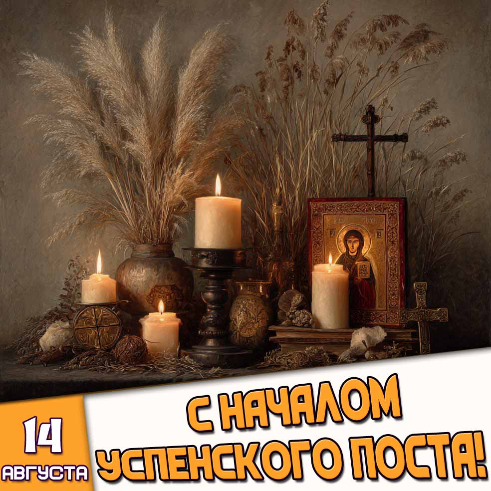Картинка 14 августа - с началом Успенского поста!