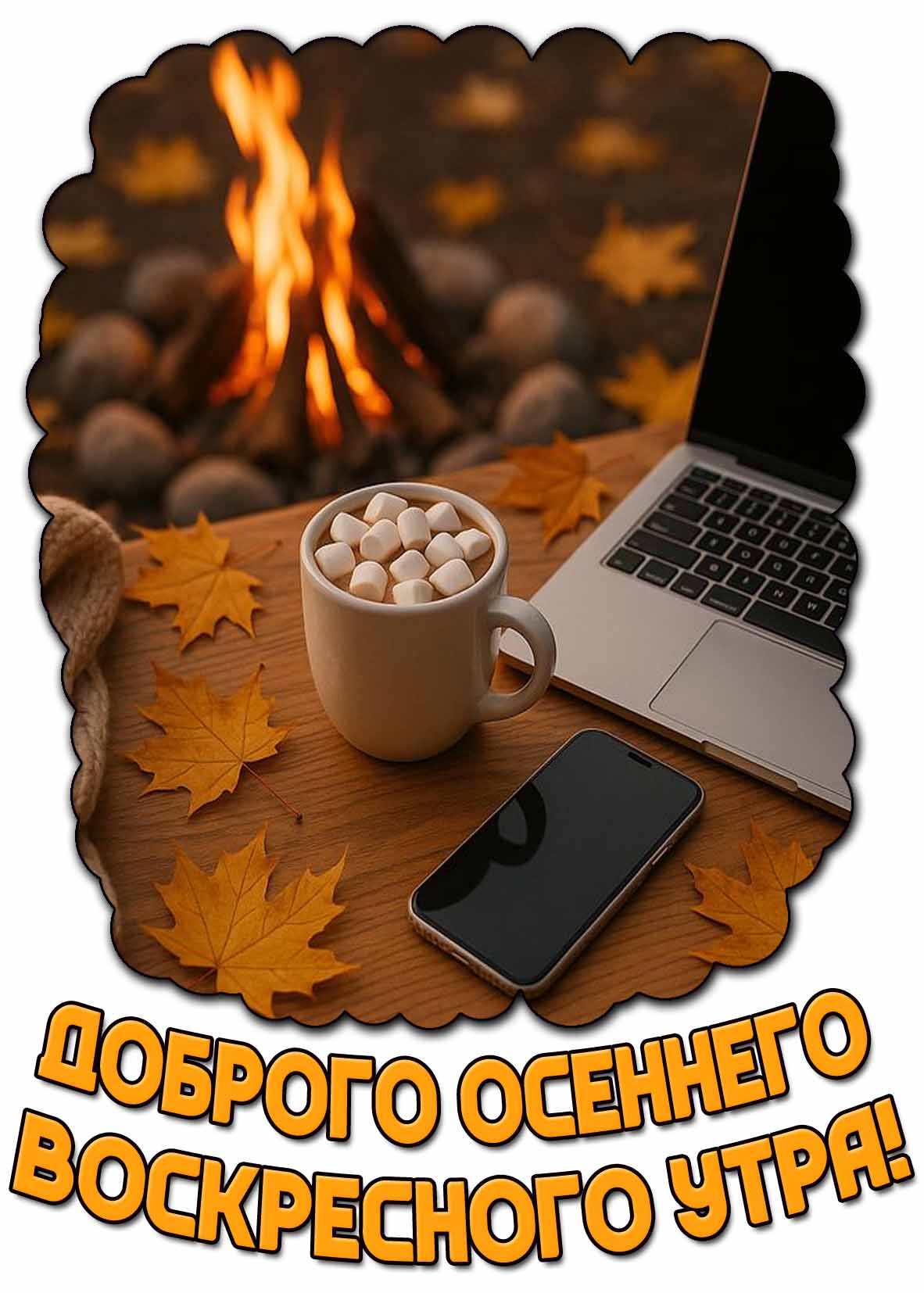 Открытка доброго осеннего воскресного утра