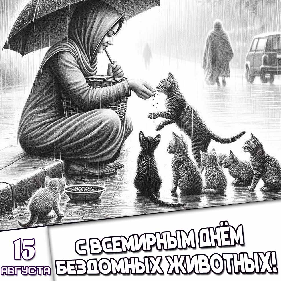 Картинка 15 августа - с Всемирным днём бездомных животных!
