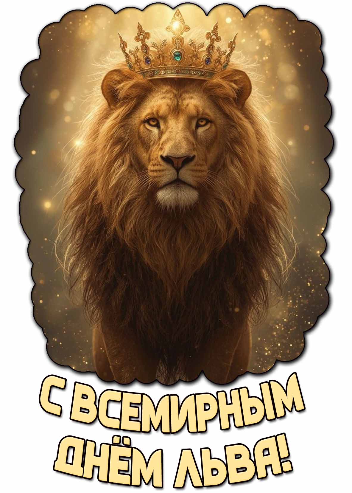 Открытка с Всемирным днём льва