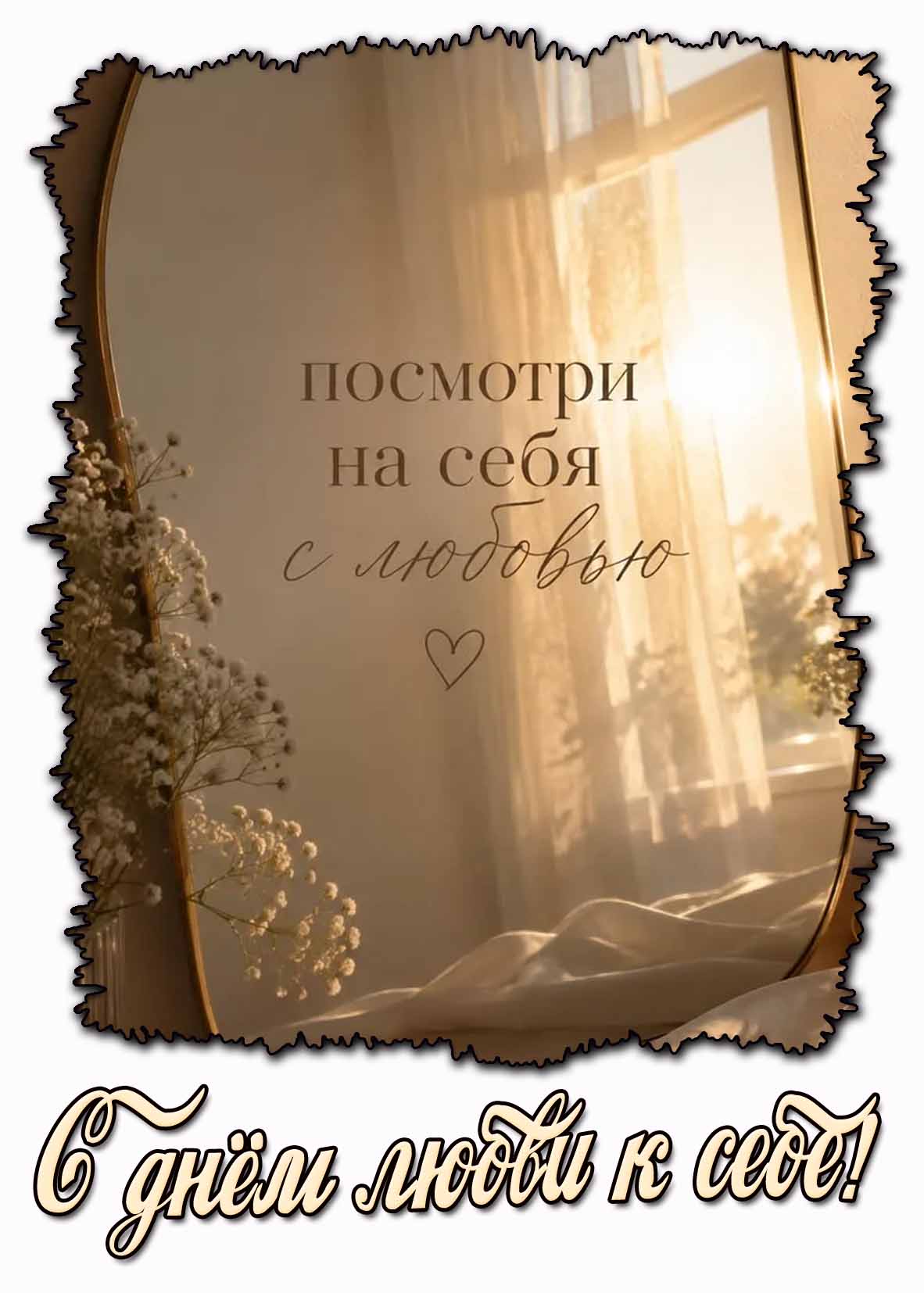 Картинка "С днём любви к себе! Посмотри на себя с любовью!"
