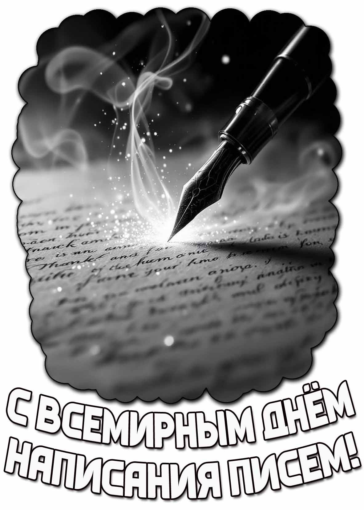 Стильная открытка с Всемирным днём написания писем