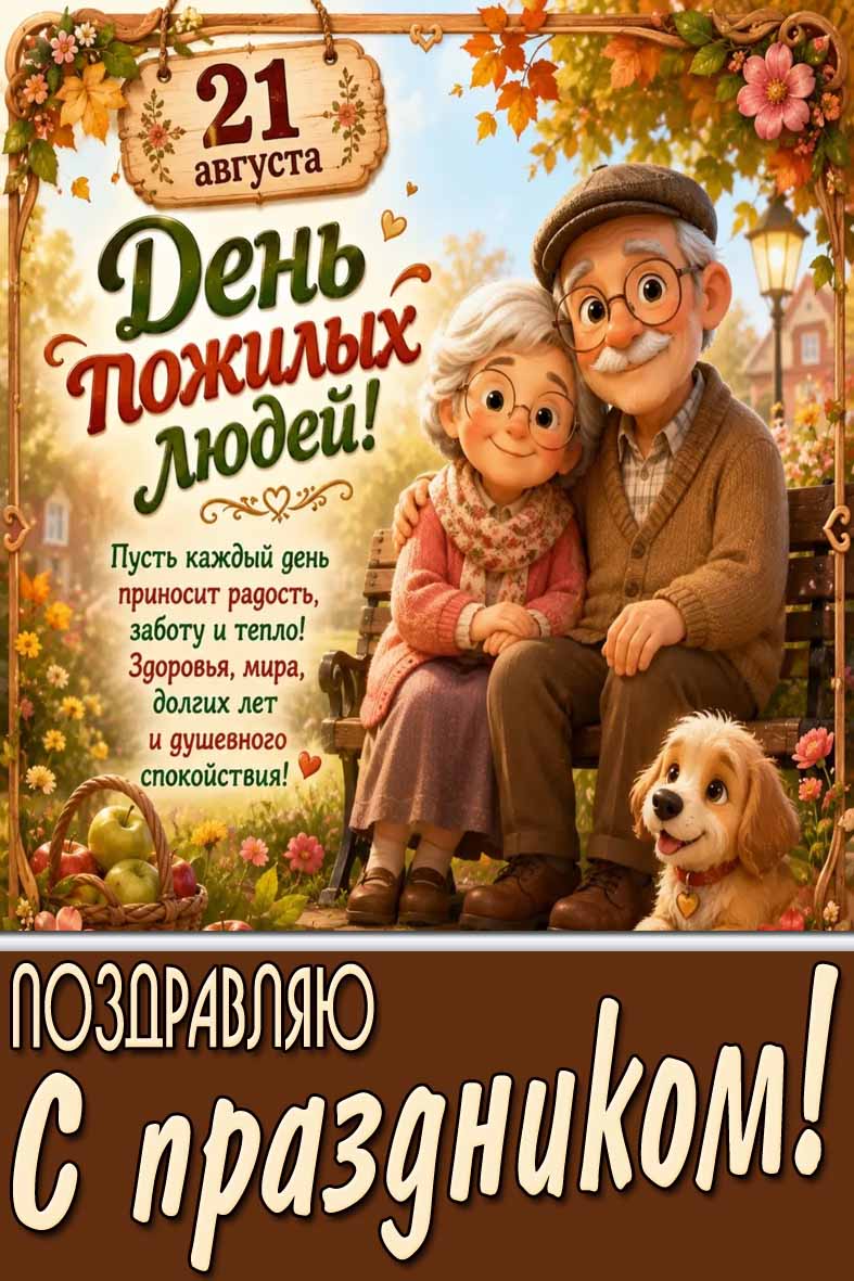 Картинка 21 августа - день пожилых людей! Поздравляю с праздником!