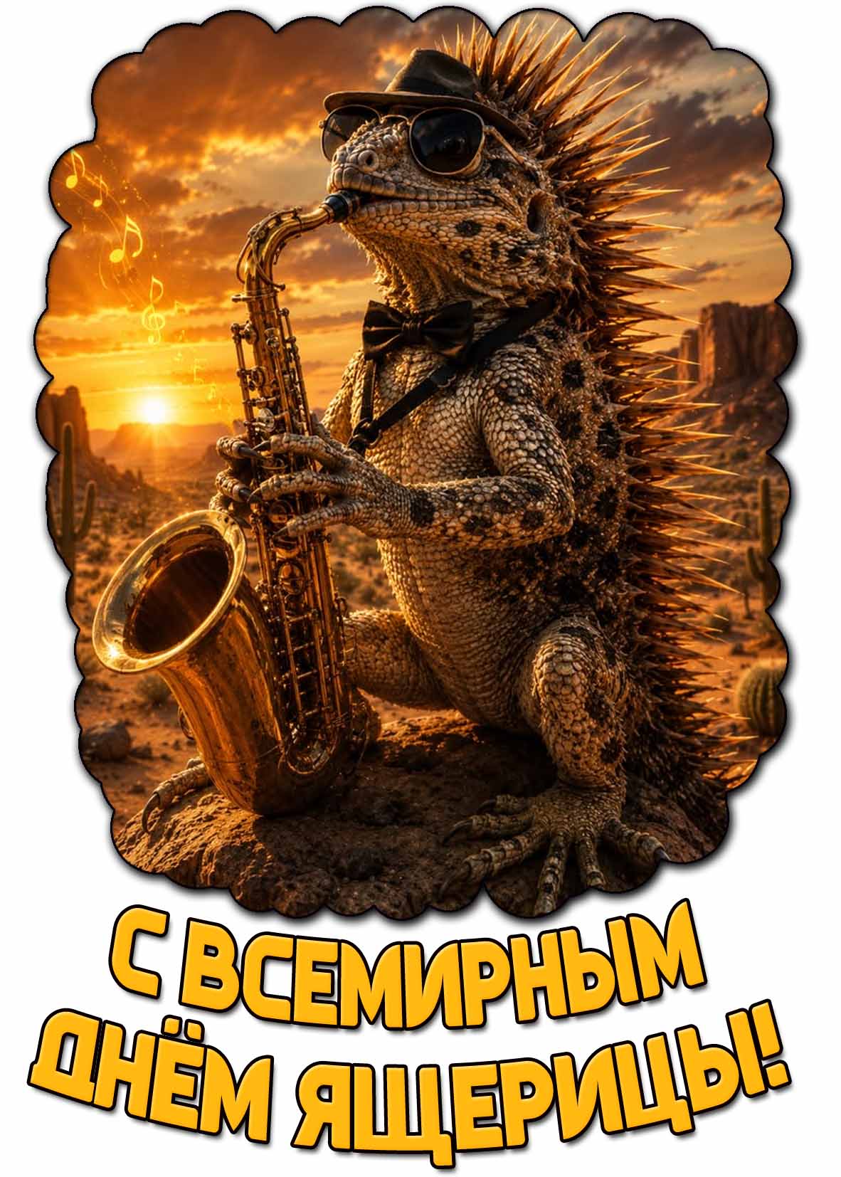 Открытка с Всемирным днём ящерицы