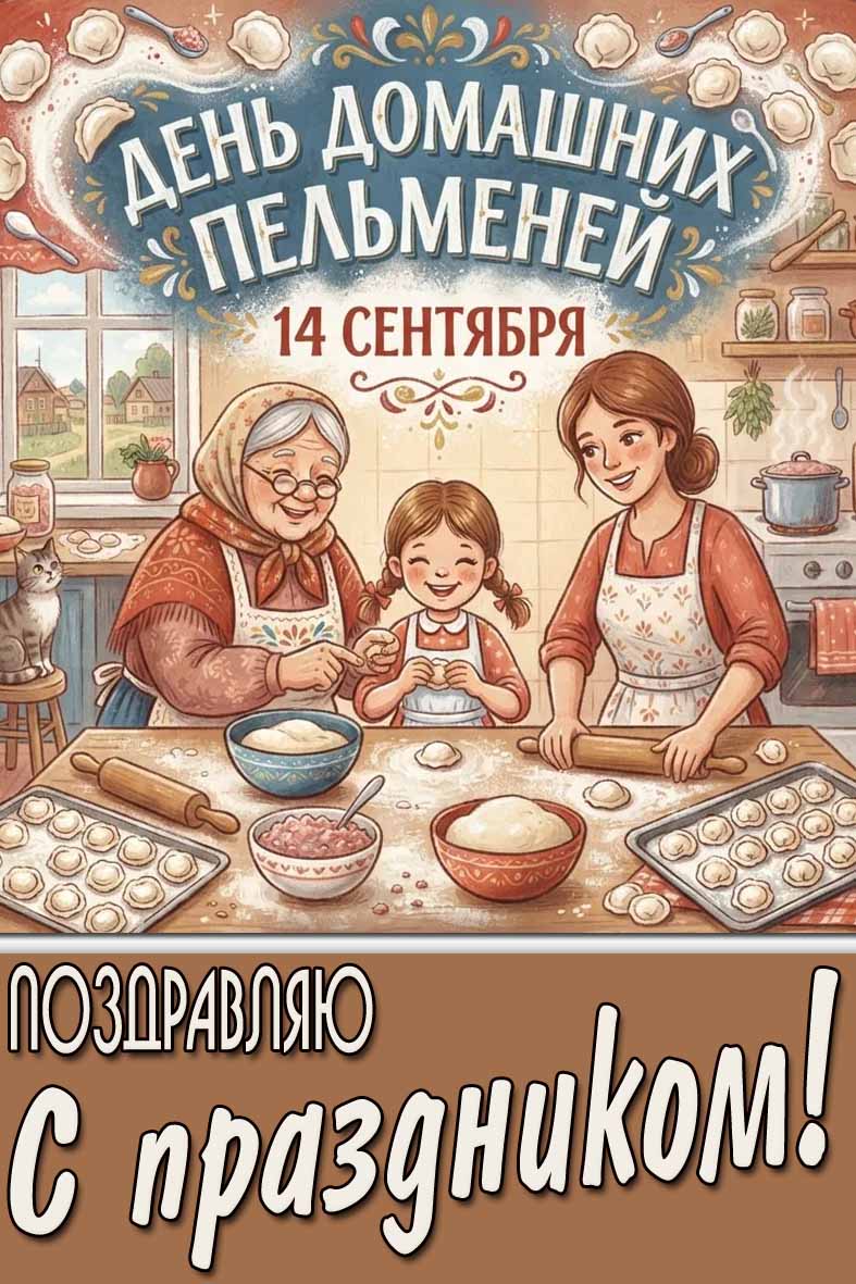14 сентября - день домашних пельменей! Поздравляю с праздником!