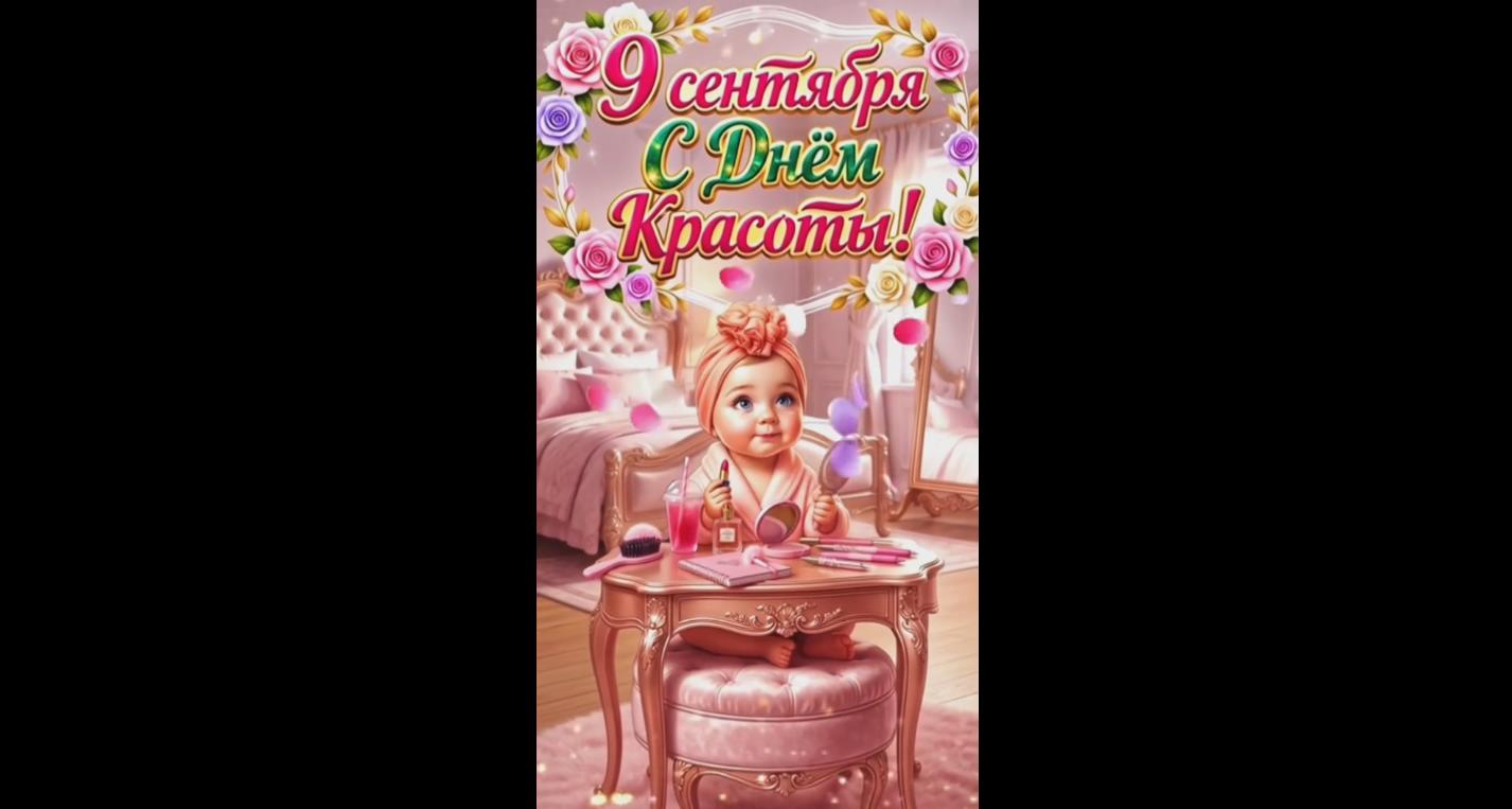 Видео открытка с днём красоты - 9 сентября