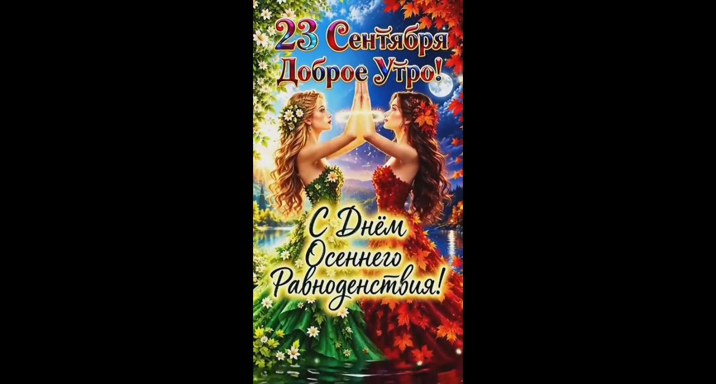 Видео открытка 23 сентября - доброе утро! С днём осеннего равноденствия!