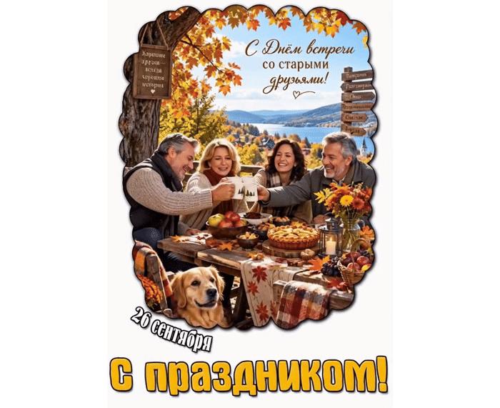 Гифка 26 сентября - с днём встречи со старыми друзьями! С праздником!