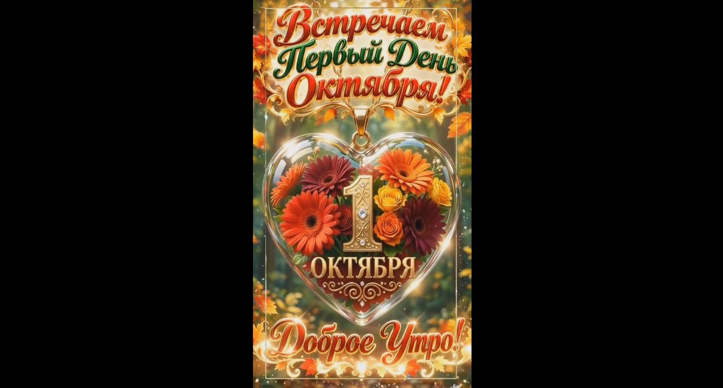 Видео открытка "Доброе утро! Встречаем первый день октября!"
