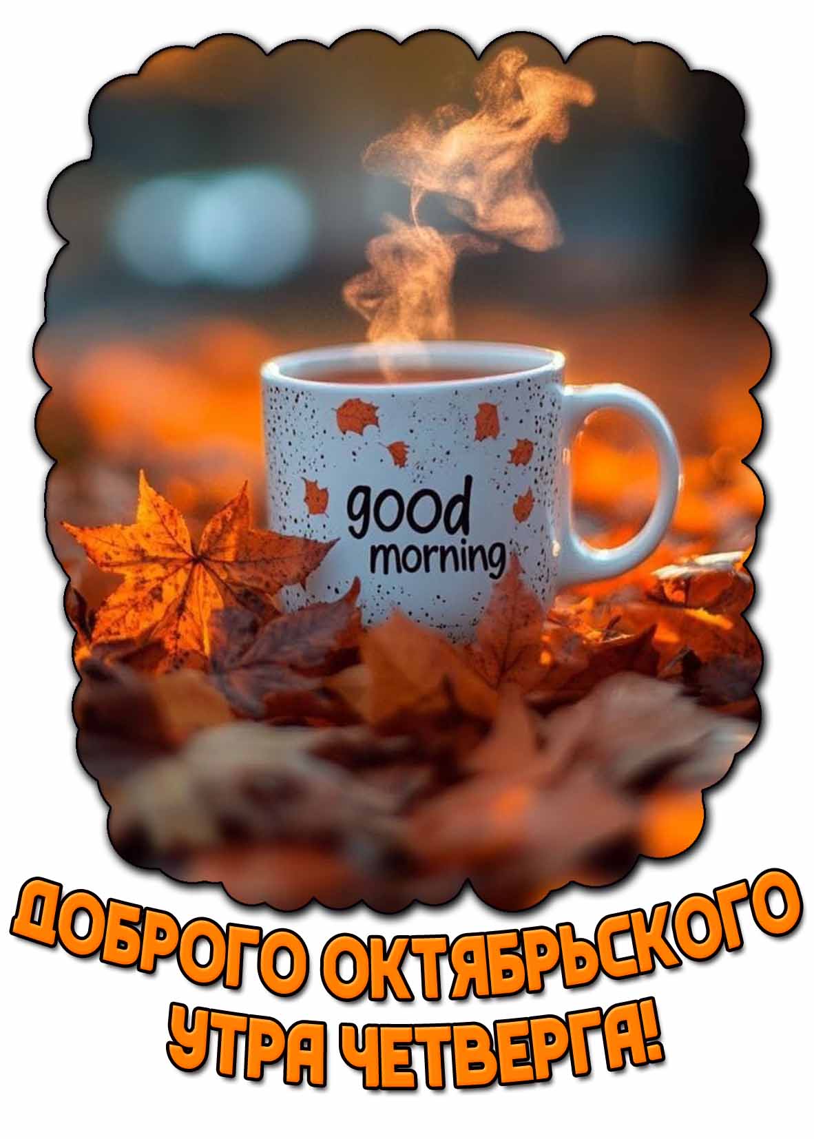 Открытка "Доброго октябрьского утра четверга! Good morning!"