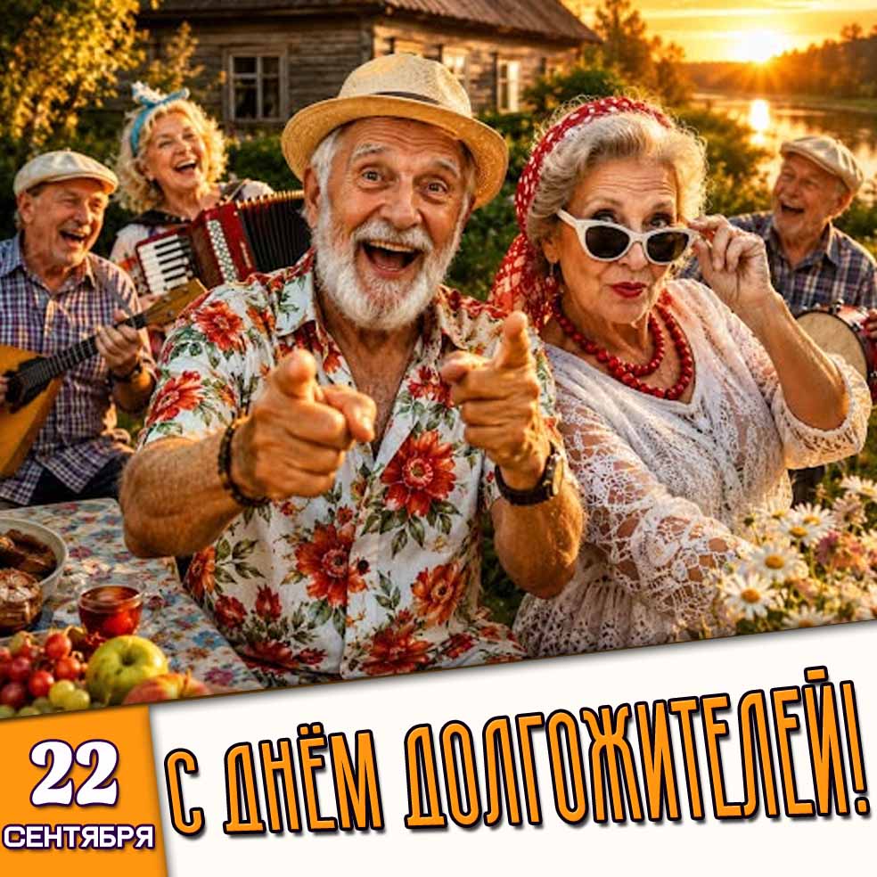 Картинка 22 сентября - с днём долгожителей!