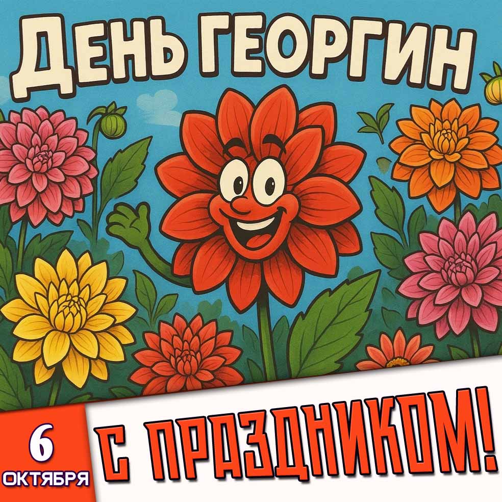 Прикольная картинка 6 октября - день георгин! С праздником!