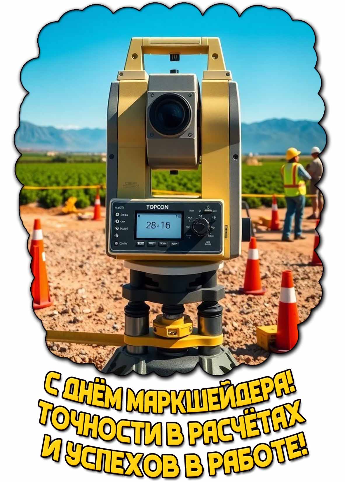 Открытка "С днём маркшейдера! Точности в расчётах и успехов в работе!"
