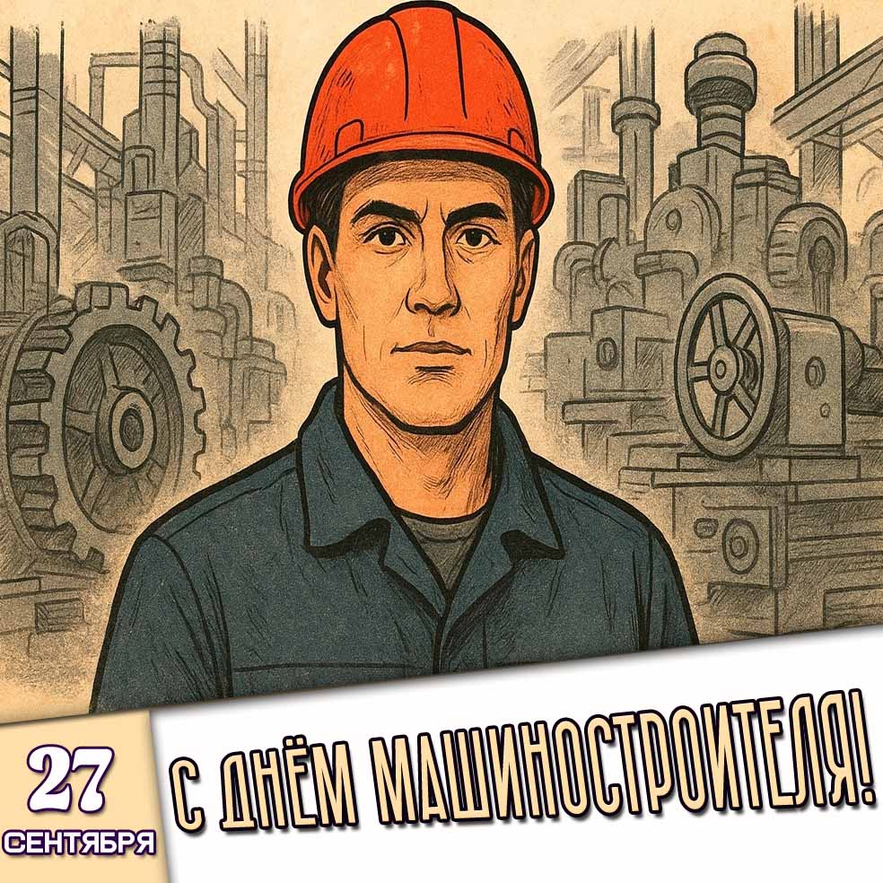Картинка 27 сентября - с днём машиностроителя!