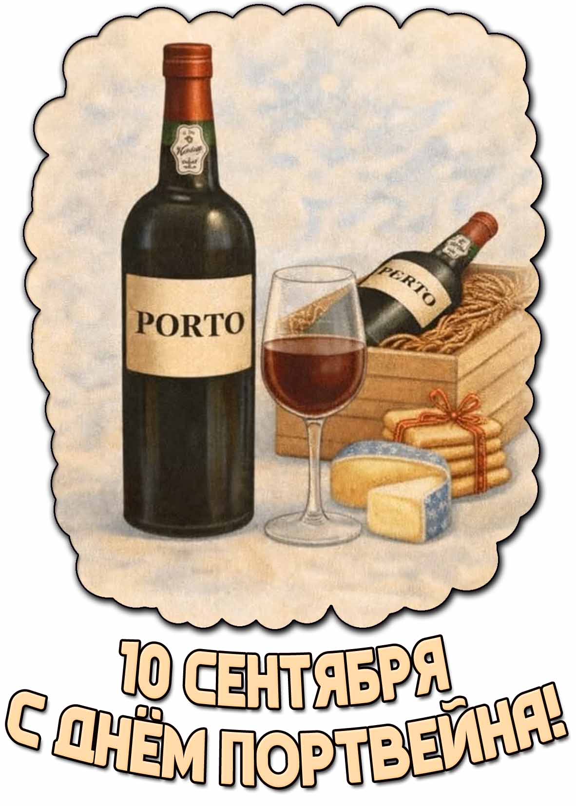 Открытка с днём портвейна - 10 сентября