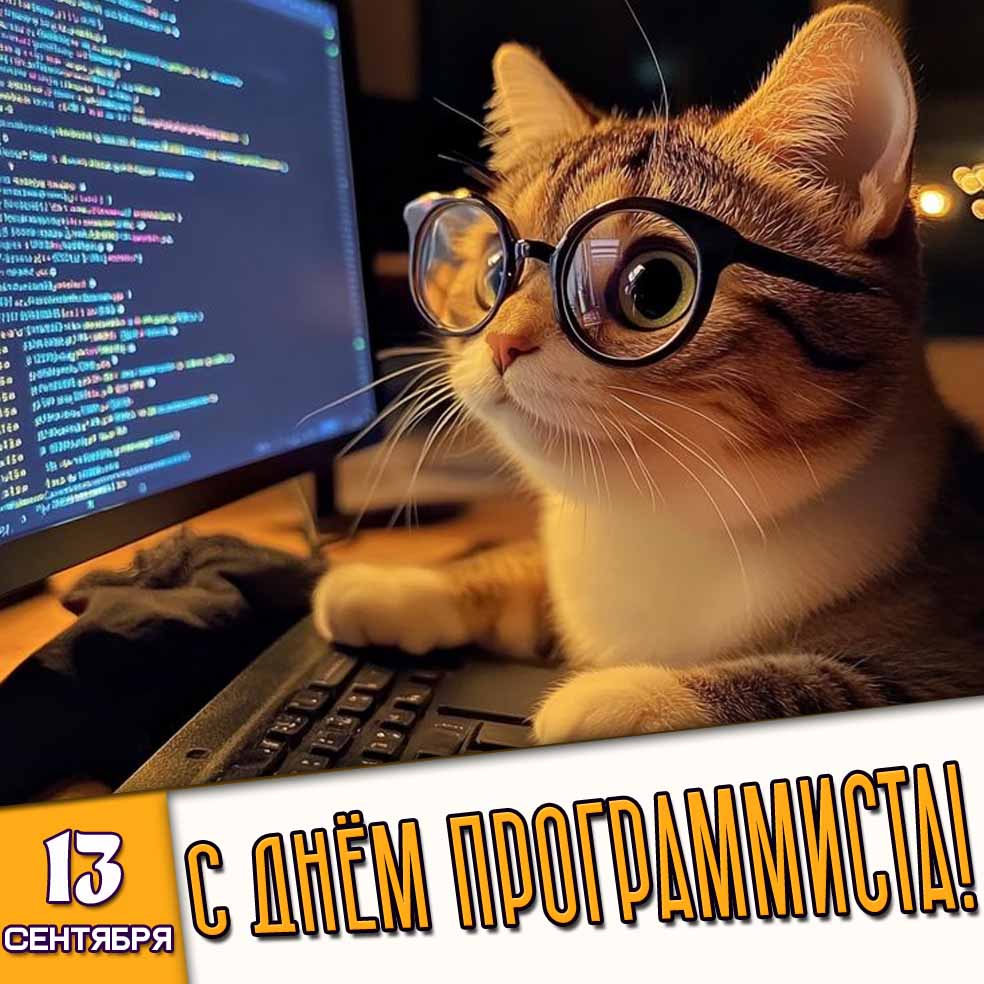 Открытка 13 сентября - с днём программиста!