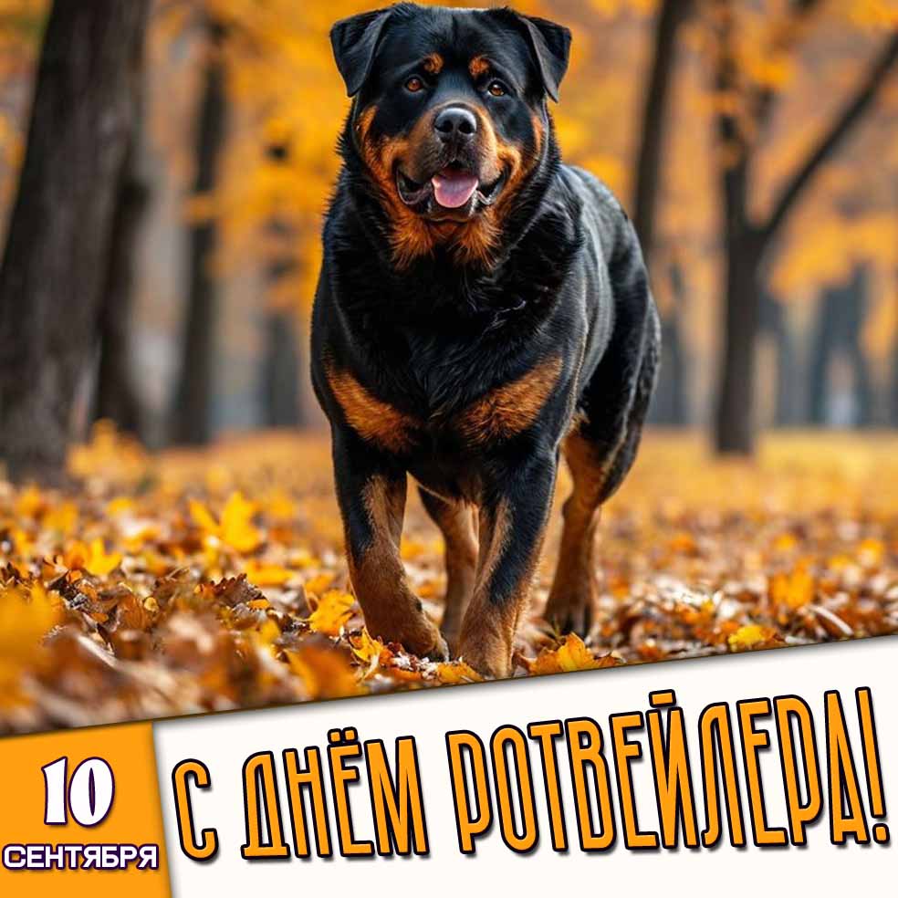 Картинка 10 сентября - с днём ротвейлера!