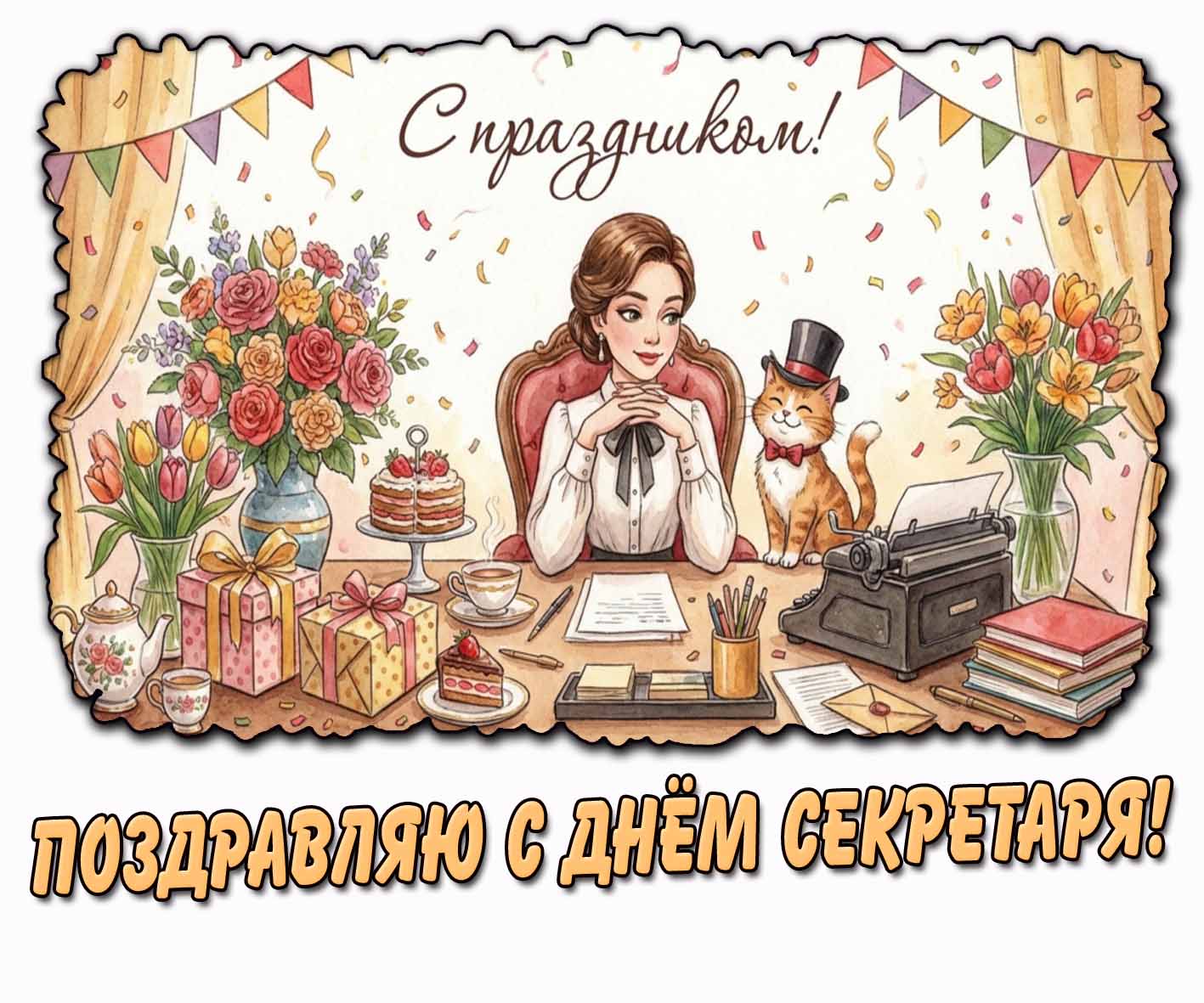 Красивая картинка "Поздравляю с днём секретаря! С праздником!"
