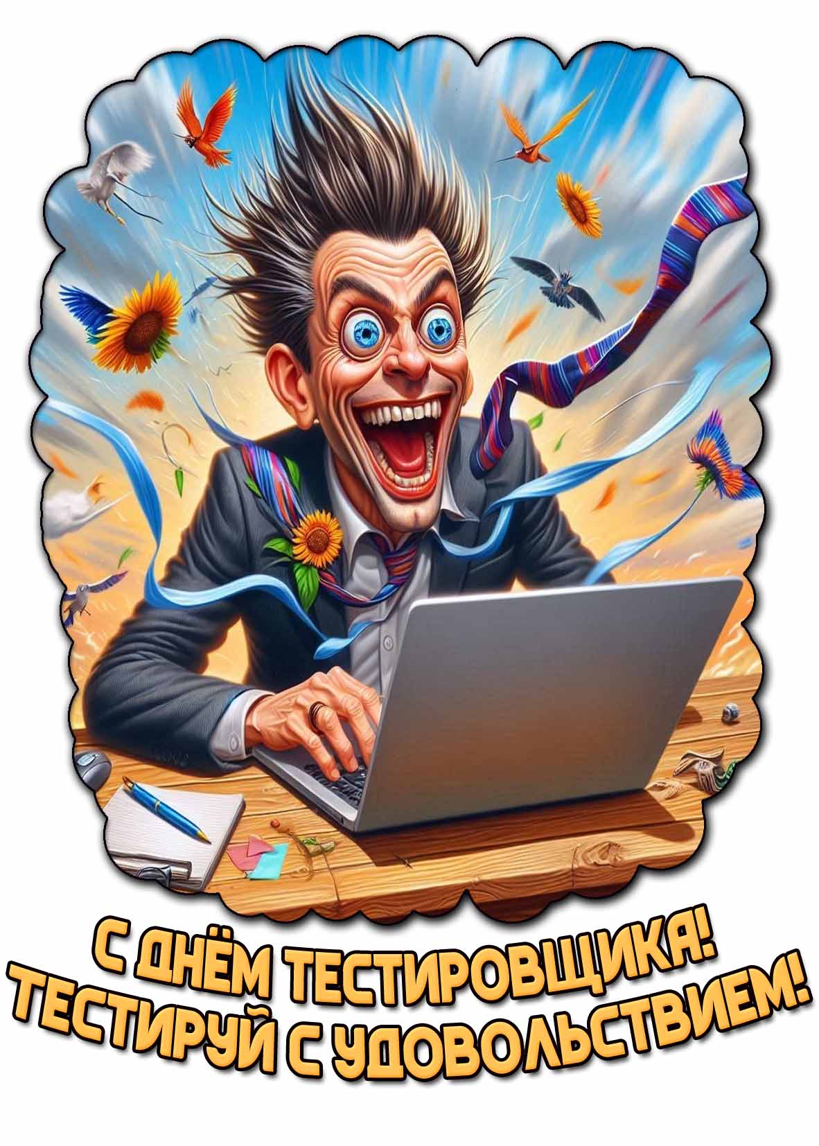 Прикольная картинка "С днём тестировщика! Тестируй с удовольствием!"